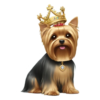 Two Yorkshire terriers wearing crowns sticker