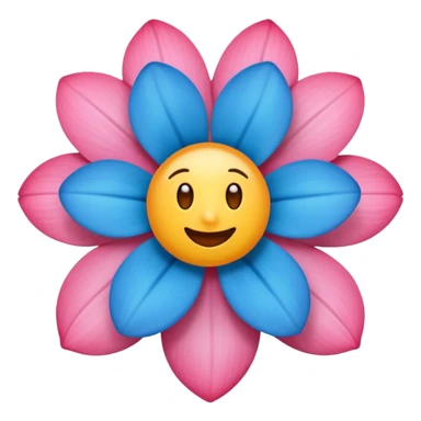 Um emoji da flor rosa vermelha tradicional só que com coloração azul sticker