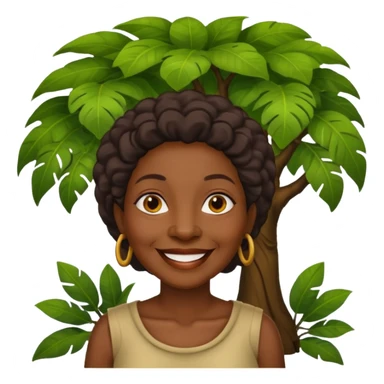 an old black woman with jungle tree sticker