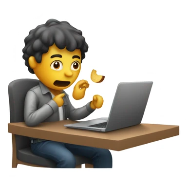 A PROGRAMMER EATING A LAPTOP sticker