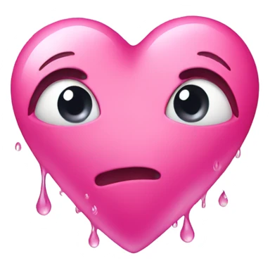 Pink heart with a water drop sticker