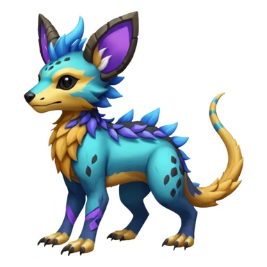 Rare realistic exotic cute epic pretty beautiful handsome gorgeous aesthetic colorful vibrant Vernid-Protogen-Primagen-Wickerbeast-species-Fakemon-creature by LiLaiRa, random markings, tufted ears, full body sticker