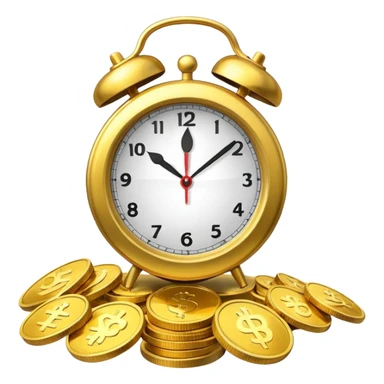 A clock ⏰ combined with coins 💰, symbolizing saving over time for retirement. sticker