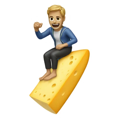 block of cheese riding surfboard sticker