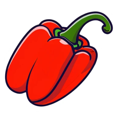 red bell pepper with stem sticker