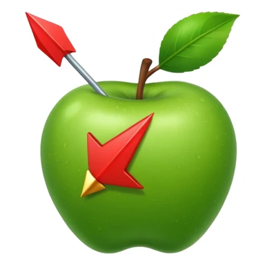 red arrow in green apple sticker
