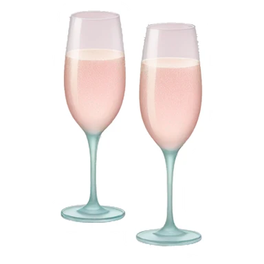 glasses with pastel pink champagne sticker