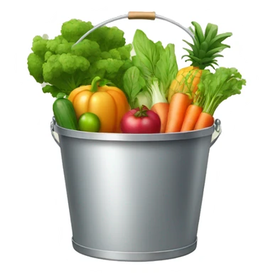 Fresh vegetables and fruits in the bucket  sticker