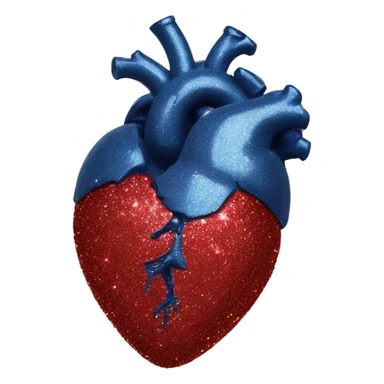 realistic heart with glitter sticker