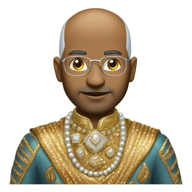 Bald Indian dude wearing sparkles sticker