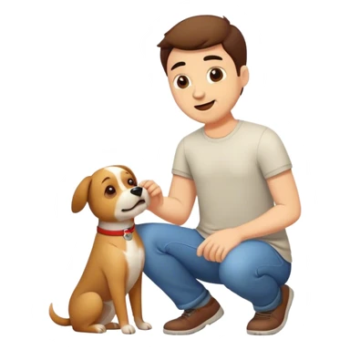 guy playing with dog sticker
