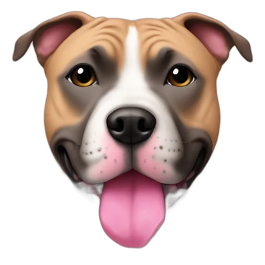 biege staffy with pink around his nose sticker