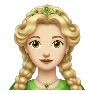 Russian folk Queen anastasia with ginger medium hair, green eyes sticker