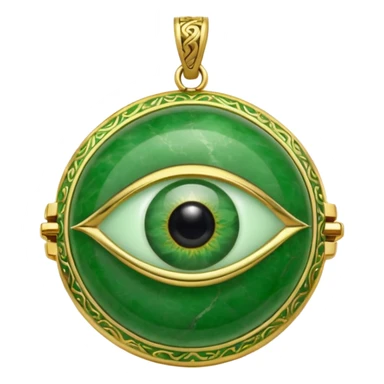 Eye shaped green locket  sticker