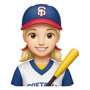 preppy softball sticker