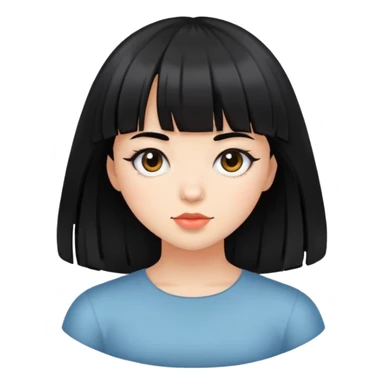 girl with black hair and bangs sticker