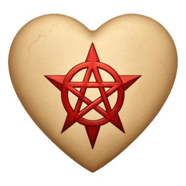 beige heart satanic sticker