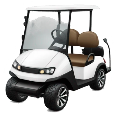 White luxury Golf cart with black leather seats sticker