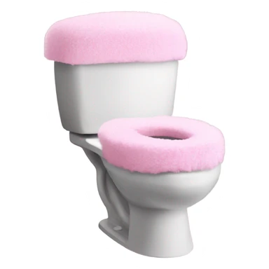 pink fluffy toilet  sticker