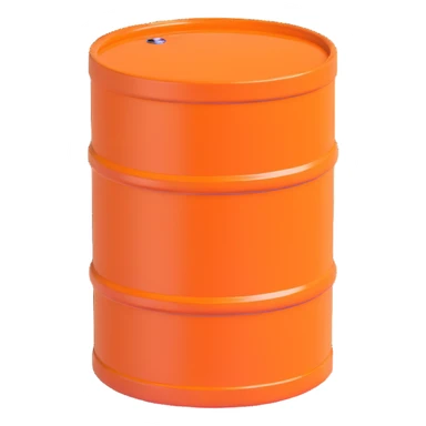 orange road construction barrel with shiny plastic look sticker