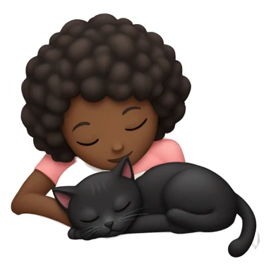 Black kitty sleeping on brunette white girl's lap sticker