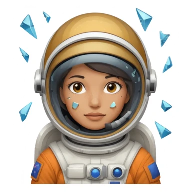 astronaut woman with helmet broken glass sticker