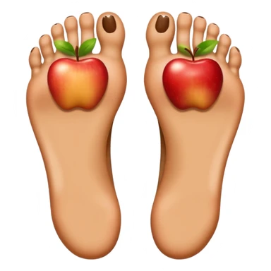 two feet side by side, toes visible, apple emoji style sticker