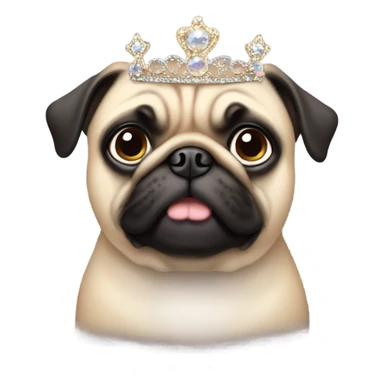 Pug with a tiara  sticker