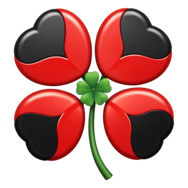 Un trébol de cinco hojas entre rojo y negro  sticker