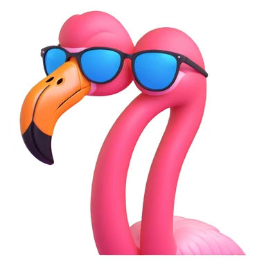 flamingo with sunglasses, looking sideways sticker