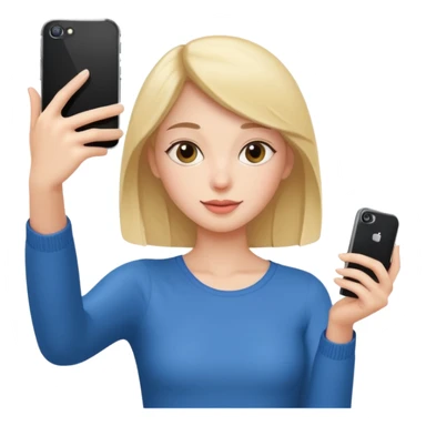 slim girl taking selfie sticker