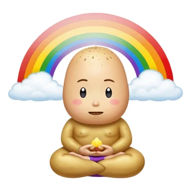 rainbow meditating potato sticker