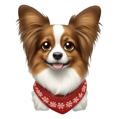 Papillon wearing christmas sweater sticker