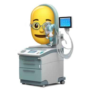 Emoji on a hospital CTI respiratory apparatus sticker