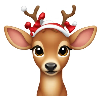 Red asthetic Christmas baby deer sticker