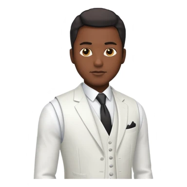 businessman, black skin, white suit vest sticker
