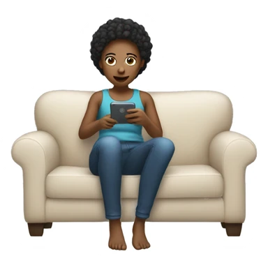 Sitting on the couch on her phone sticker