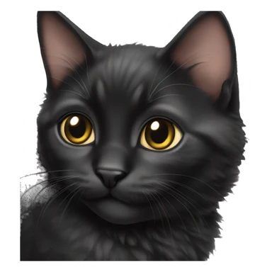 Black kitten sticker