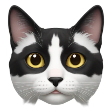 Black and white Cat with Tiny black spot sticker
