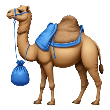 camel with a blue sack on its back sticker