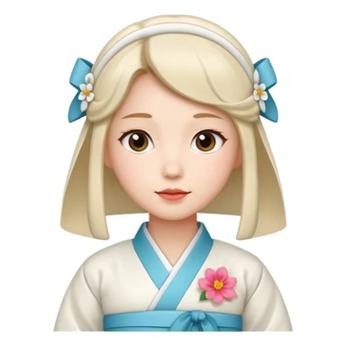 woman in white hanbok sticker