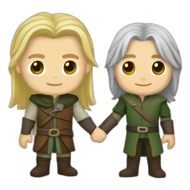 legolas and aragorn holding hands sticker