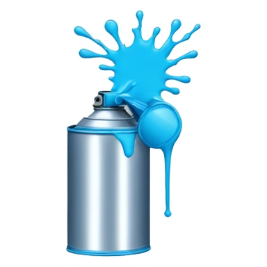 spray can spraying blue sticker