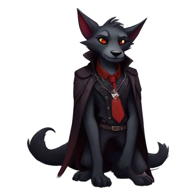 cool edgy dark vampiric animal fursona by griffsnuff & LiLaiRa & Falvie with badass colors and a collar full body sticker