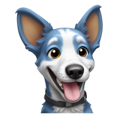 laughing blue healer dog sticker