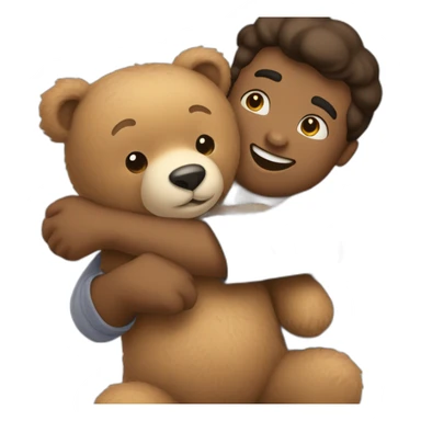 2 cuddly teddy bear hug sticker