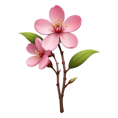 single Cherry Blossom, straight stem sticker