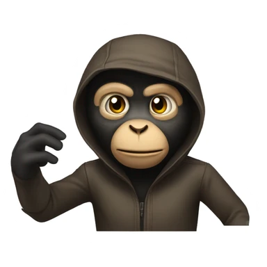 Half monkey halt human robber sticker