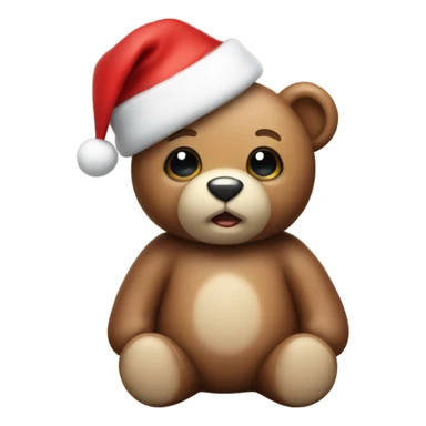 teddy bear with santa hat sticker