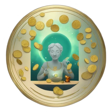 coins and tarot cards sticker
